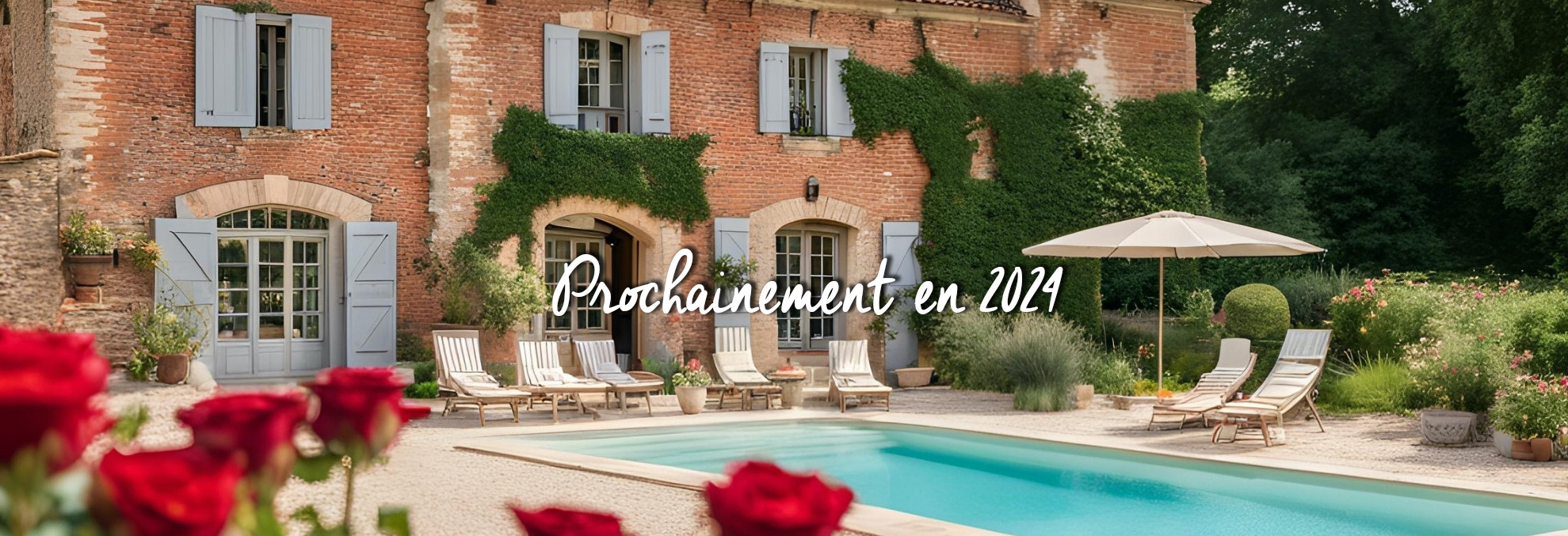 Façade chateau gîte piscine